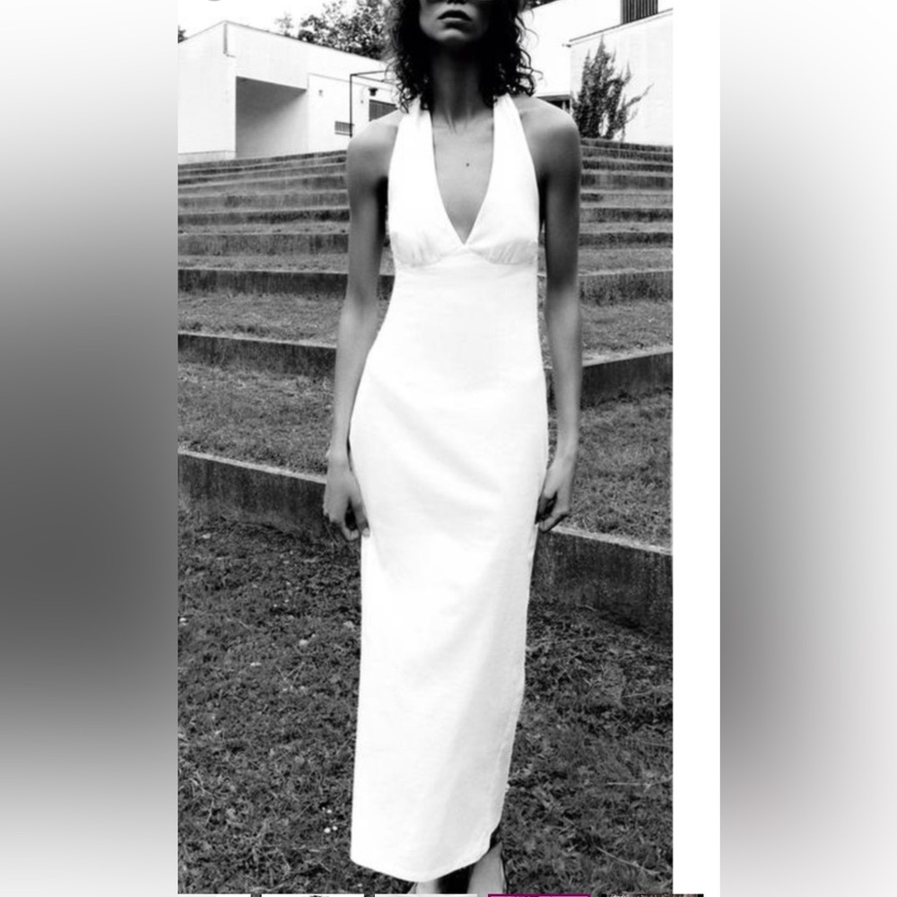 Zara Linen Blend Corset Dress